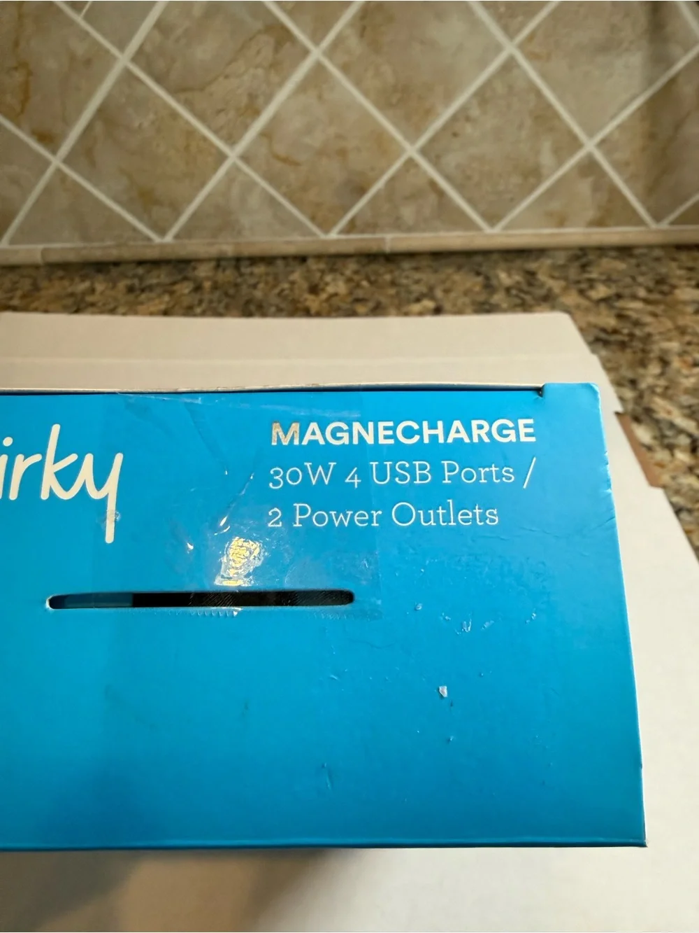 Quirky MagneCharge 30W 4 USB Ports 2 AC Outlets Magnetic Mount Charging Station